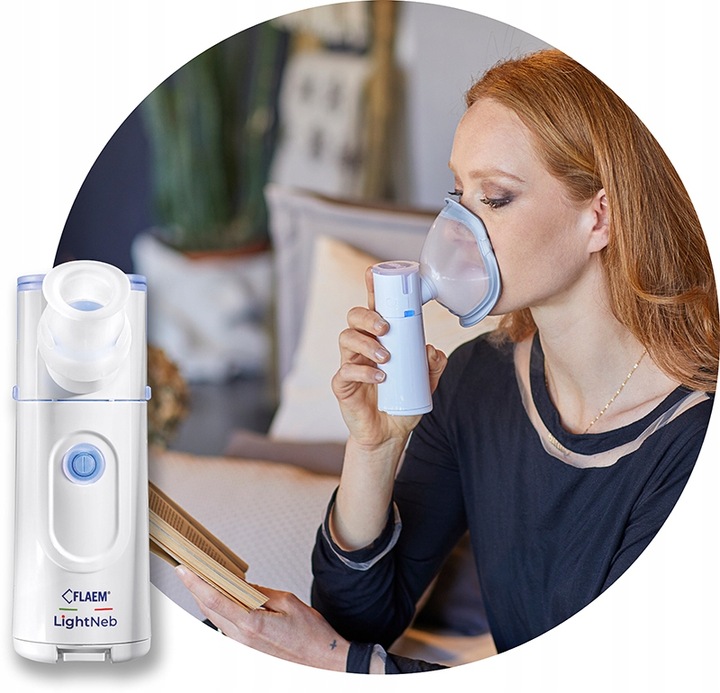 INHALATOR MEMBRANOWY SIATECZKOWY FLAEM LIGHTNEB PRZENOŚNY TRYB NOCNY CICHY