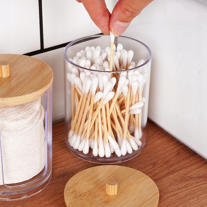 2x Pojemnik ŁAZIENKOWY organizer patyczki płatki kosmetyczne higieniczne