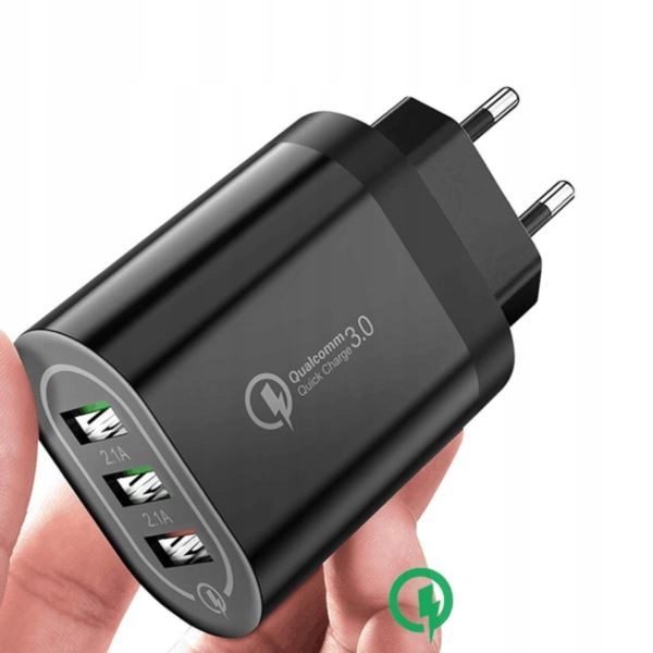 SZYBKA Ładowarka sieciowa QC 3.0 3xUSB Kostka Szybkie Ładowanie Mocna