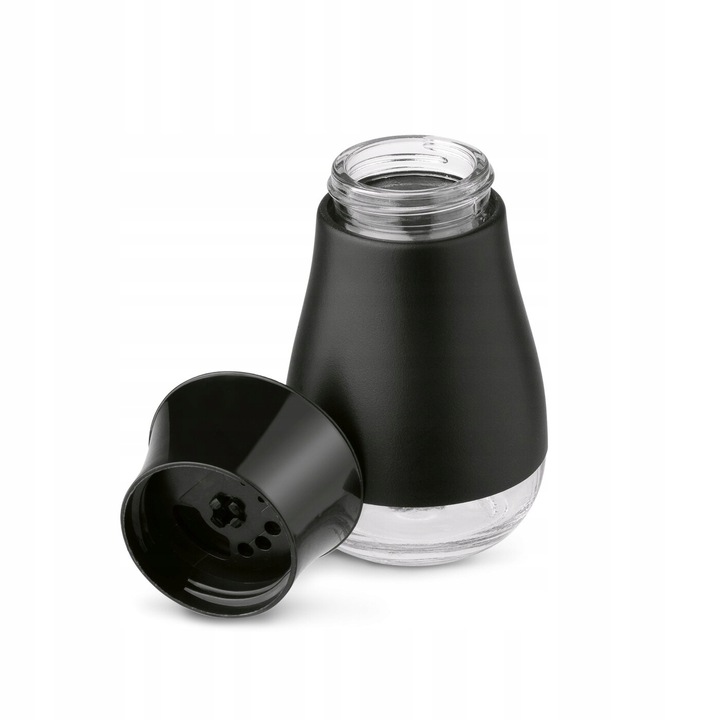 Zestaw CHLEBAK Stalowy i 2 POJEMNIKI na przyprawy Tadar Satino Black