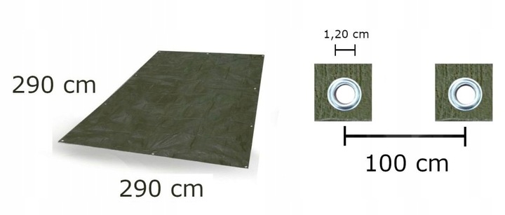 Tarp podłoga mocna płachta namiot 3x3 wodoodporny