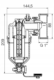 FILTR MAGNETYCZNY SEPARATOR ZANIECZYSZCZEŃ ODMULNIK INSTALACJI C.O 1"