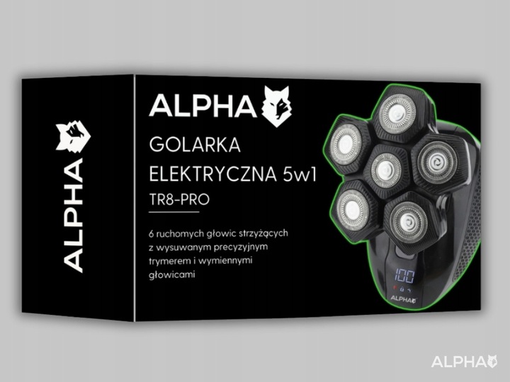 Golarka Męska Alpha 5W1 Maszynka + Trymer do Golenia Brody, Włosów i