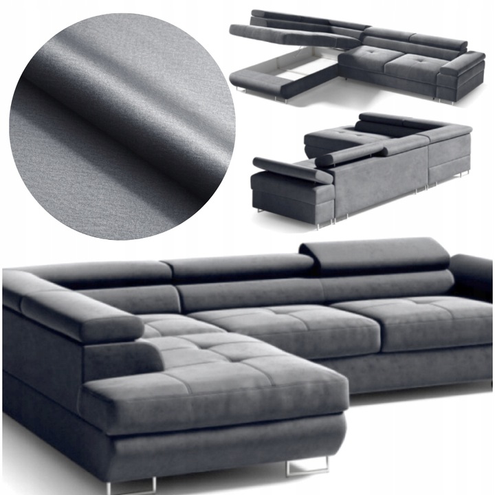 Narożnik Canada L rogówka, zagłówki piki f spania pojemnik DUZO