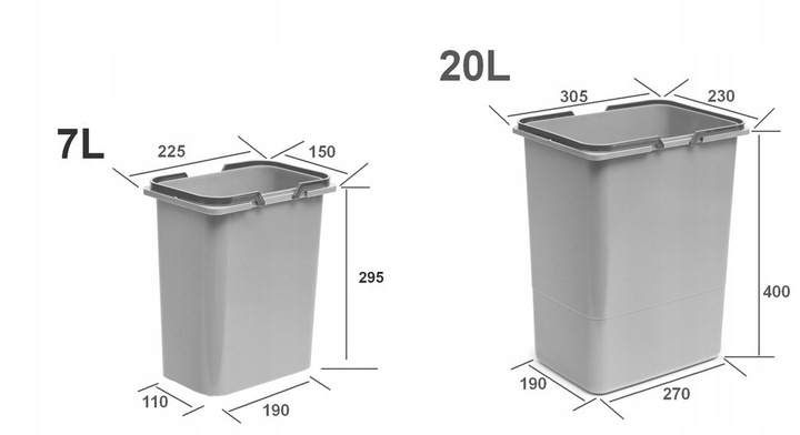 Zestaw koszy na śmieci 81L do szuflady szafki 80 cm Blum 6 poj. na