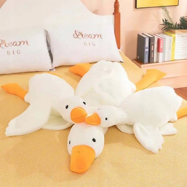 GĘŚ PLUSZOWA PIPA MASKOTKA PLUSZAK PRZYTULANKA ZABAWKA PODUSZKA DUŻA GĄSKA