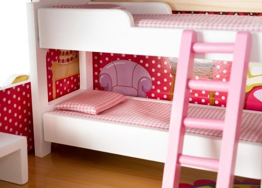 Drewniany Domek dla Lalek + Meble i Taras LED XXL