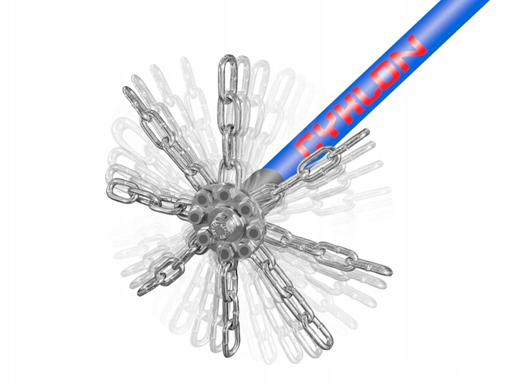 ZESTAW TURBO CYKLON DO CZYSZCZENIA KOMINA OD DOŁU 7M + 3 GŁOWICE