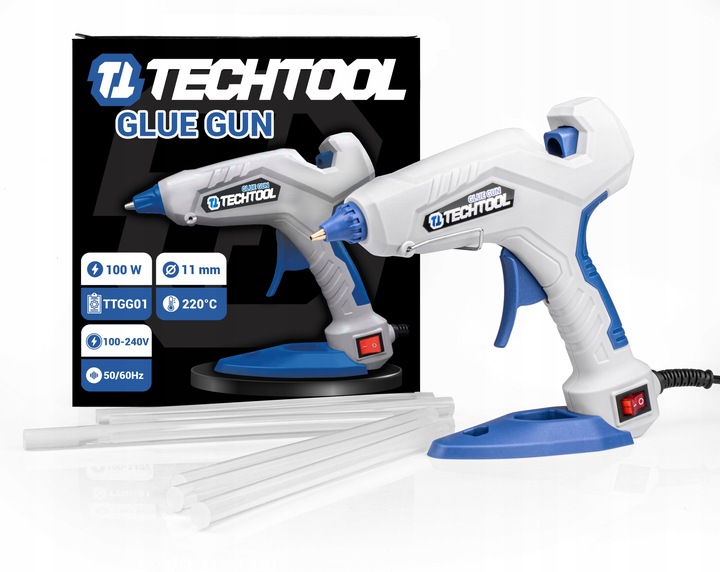 PISTOLET DO KLEJU NA GORĄCO KLEJARKA 100W + KLEJ WKŁADY 11MM MOCNY