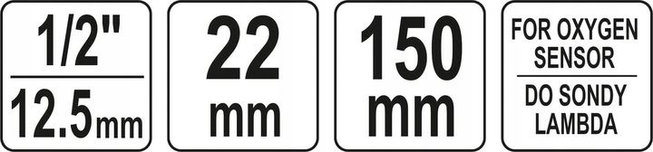YATO KLUCZ DŁUGA NASADKA DO DEMONTAŻU SONDY LAMBDA 150MM 1/2 22MM YT-17513