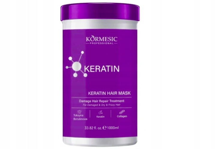 Maska do Włosów z Keratyną, Kolagenem i Kormesic 1000ml