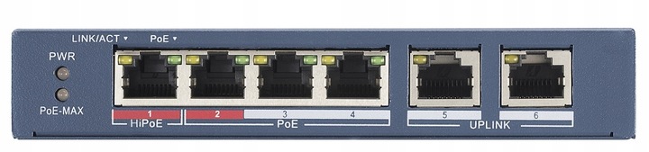 SWITCH HIKVISION DS-3E0106P-E/M 6 PORTÓW SZARY