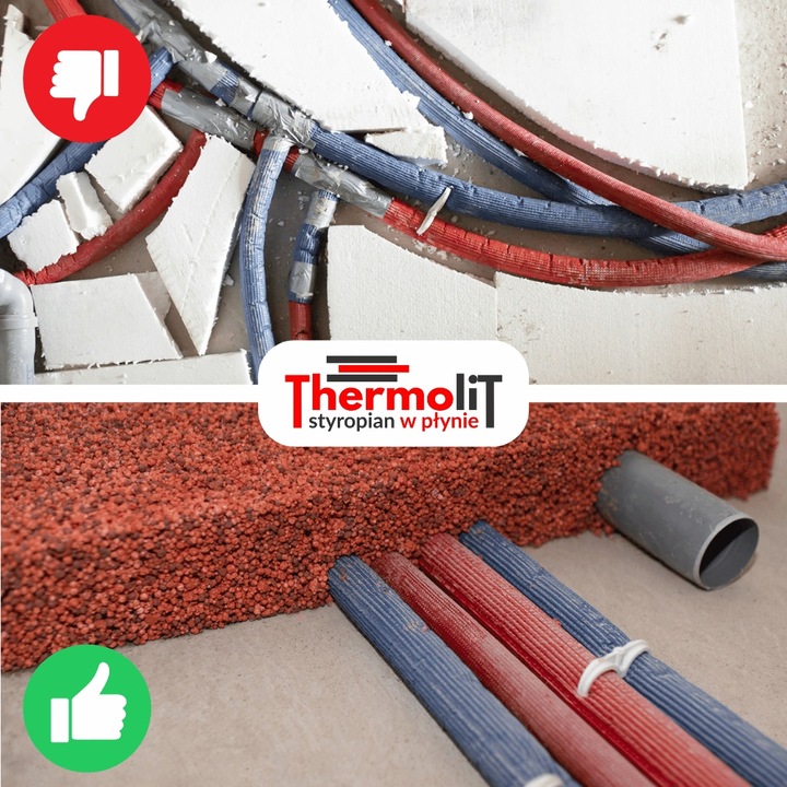 THERMOLIT styropian podłogowy w płynie GRANULAT EPS100 styrobeton worek 60l