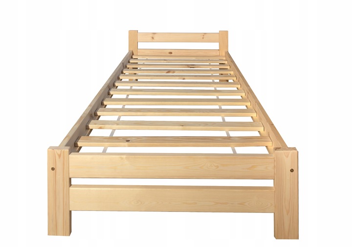 Łóżko sosnowe nielakierowane 80 cm x 200 cm ze stelażem