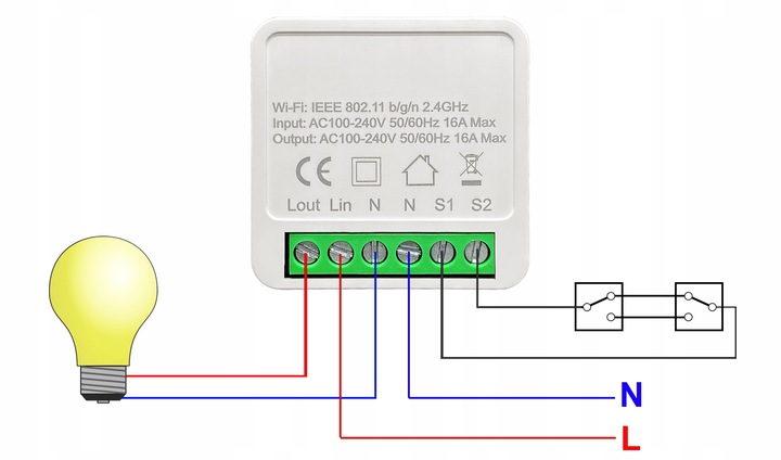 Inteligentny Przekaźnik 10A Gniazdko Włącznik WiFi TUYA Smart Life