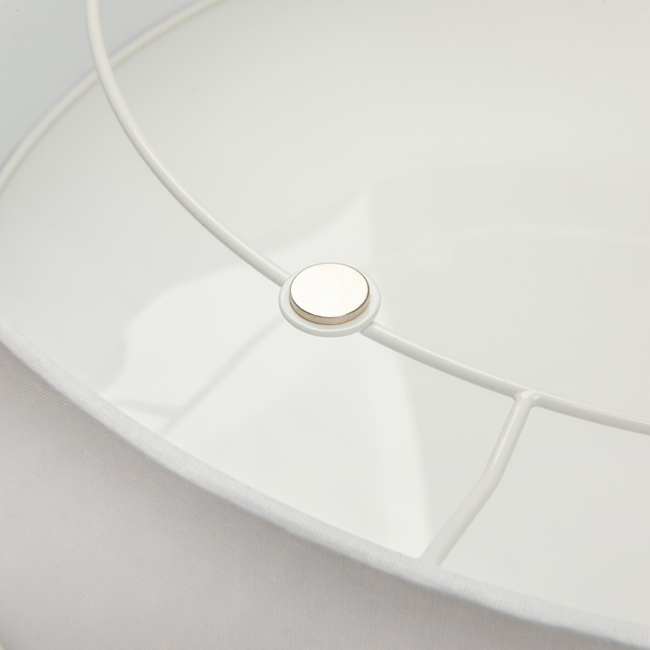 Plafon kremowy ecru duży 50cm abażur tkanina plexi 3xE27 do sypialni