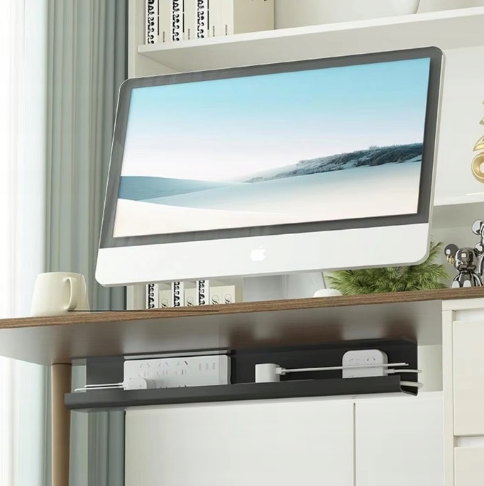 ORGANIZER UCHWYT MASKOWNICA LISTWA DO KABLI PRZEWODÓW POD BIURKO BLAT 40 CM