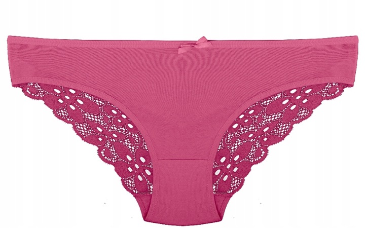 Majtki Koronkowe Bawełniane Wielokolorowe Damskie Figi Wygodne S 7-PAK