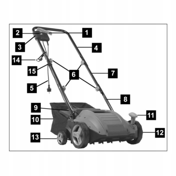 AERATOR WERTYKULATOR ELEKTRYCZNY DO TRAWY 1500W 32CM -12 MM +4 MM KOSZ