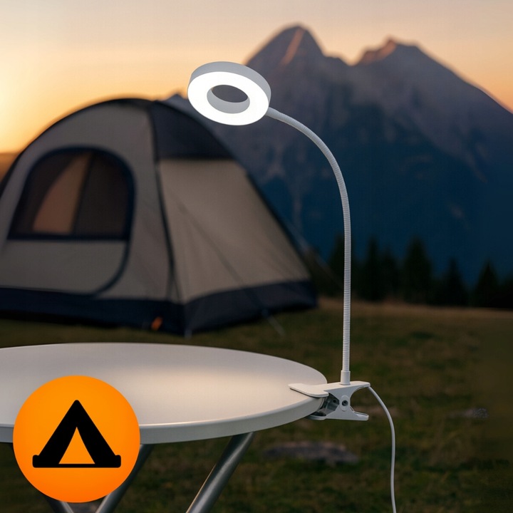 Lampka biurkowa led na biurko dla dzieci z klipsem biała do czytania