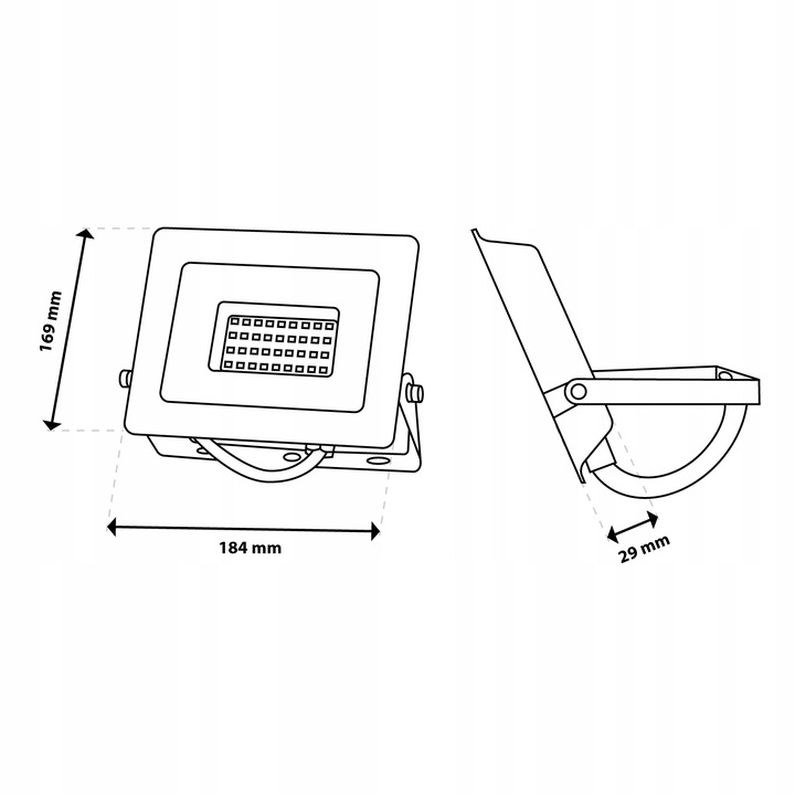 HALOGEN NAŚWIETLACZ LED 50W IP65 ZEWNĘTRZNY Budowlany REFLEKTOR LAMPA