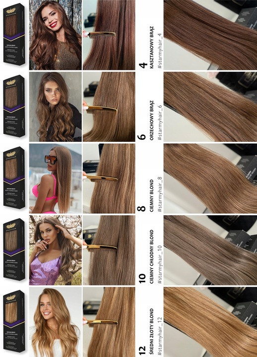 Włosy doczepiane naturalne CLIP-IN 50-55cm 3 taśmy