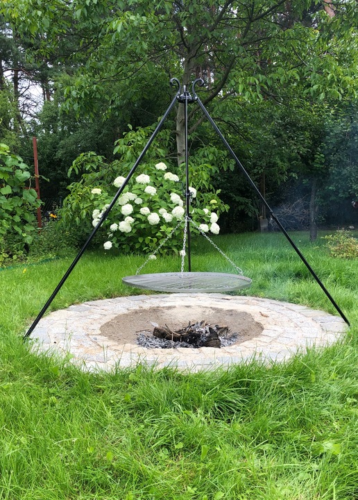 GRILL TRÓJNÓG OGNISKOWY FI 60 CM RUSZT NAD OGNISKO