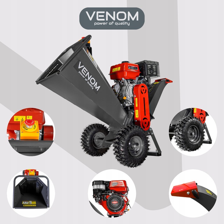 POTĘŻNY ROZDRABNIACZ SPALINOWY DO GAŁĘZI 120MM MOCNY SILNIK 420CC