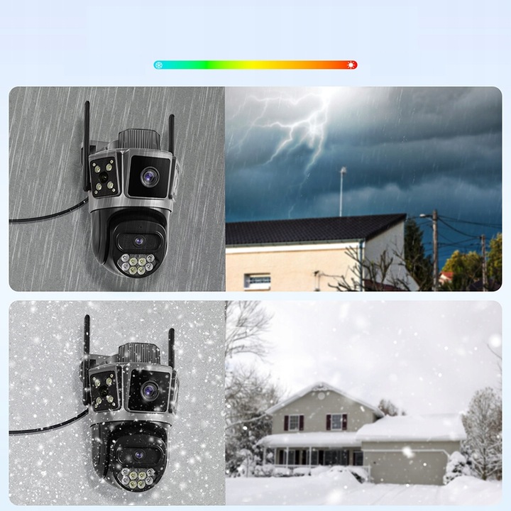 PODWÓJNA KAMERA 2X5MP 5GHz ZOOM ZEWNĘTRZNA OBROTOWA IP WIFI ALARM DETEKCJA