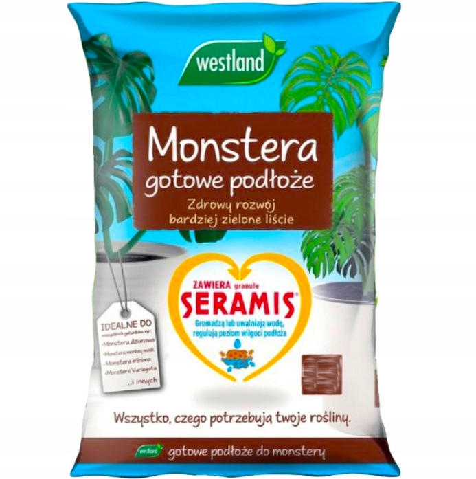 Podłoże Ziemia do Monstery Roślin Zielonych 16L z Seramis i Perlit