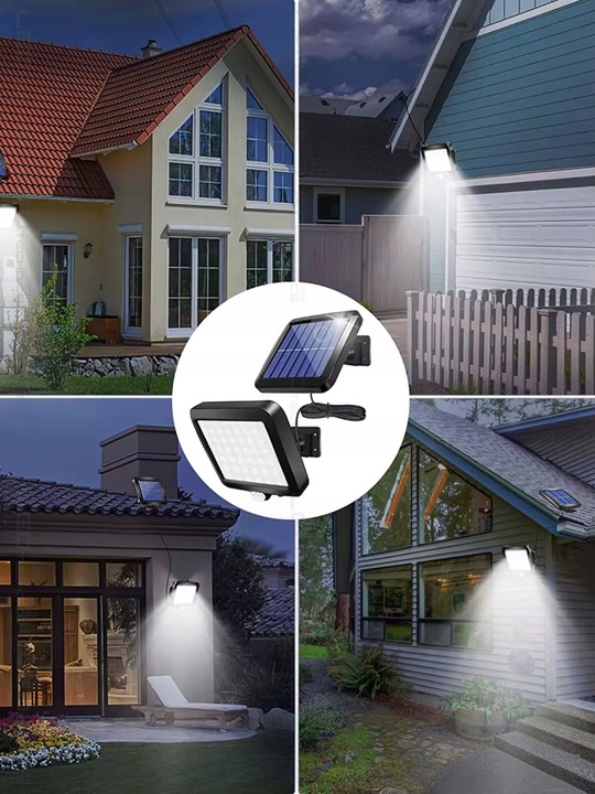 Lampa solarna LED czujnik ruchu zmierzchu Naświetlacz zewnętrzny PIR