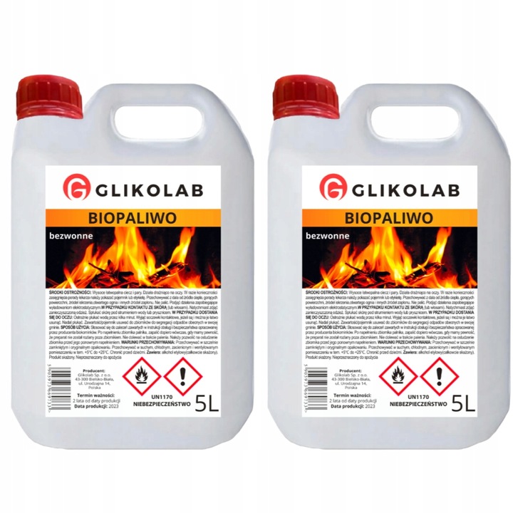 BIOPALIWO DO BIOKOMINKA BEZZAPACHOWE 10L (2X5L)