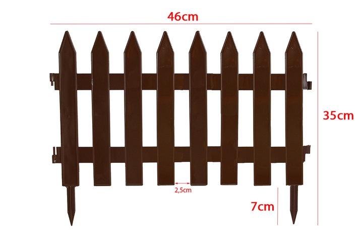 Płotek Palisada Ogrodowa 3,2m IPŁSU Brązowa