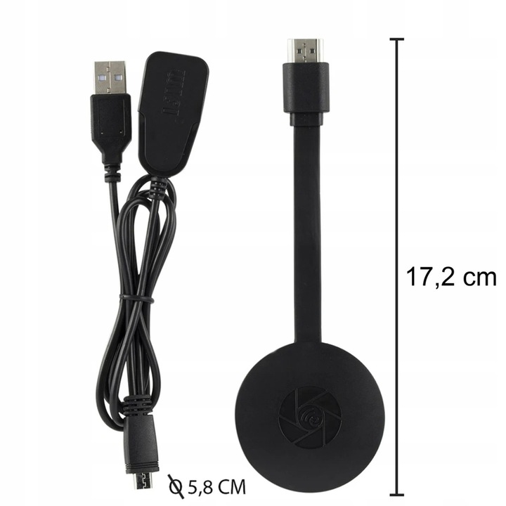 ADAPTER WIFI HDMI BEZPRZEWODOWY MIRRORSCREEN CHROMECAST 2W1 DUŻY