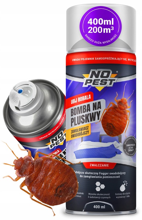 BOMBA NA PLUSKWY KARALUCHY PAJĄKI FOGGER NO PEST 400ML GRANAT ULTRA