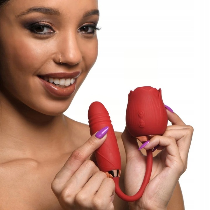 RÓŻA - SSĄCY MASAŻER, WIBRATOR ŁECHTACZKI