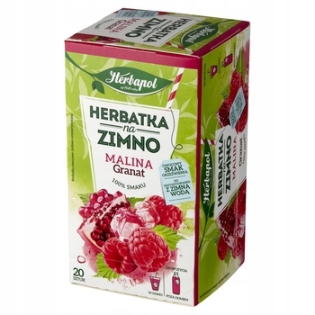 10x 36g HERBAPOL Herbatka na zimno Malina Granat KARTON