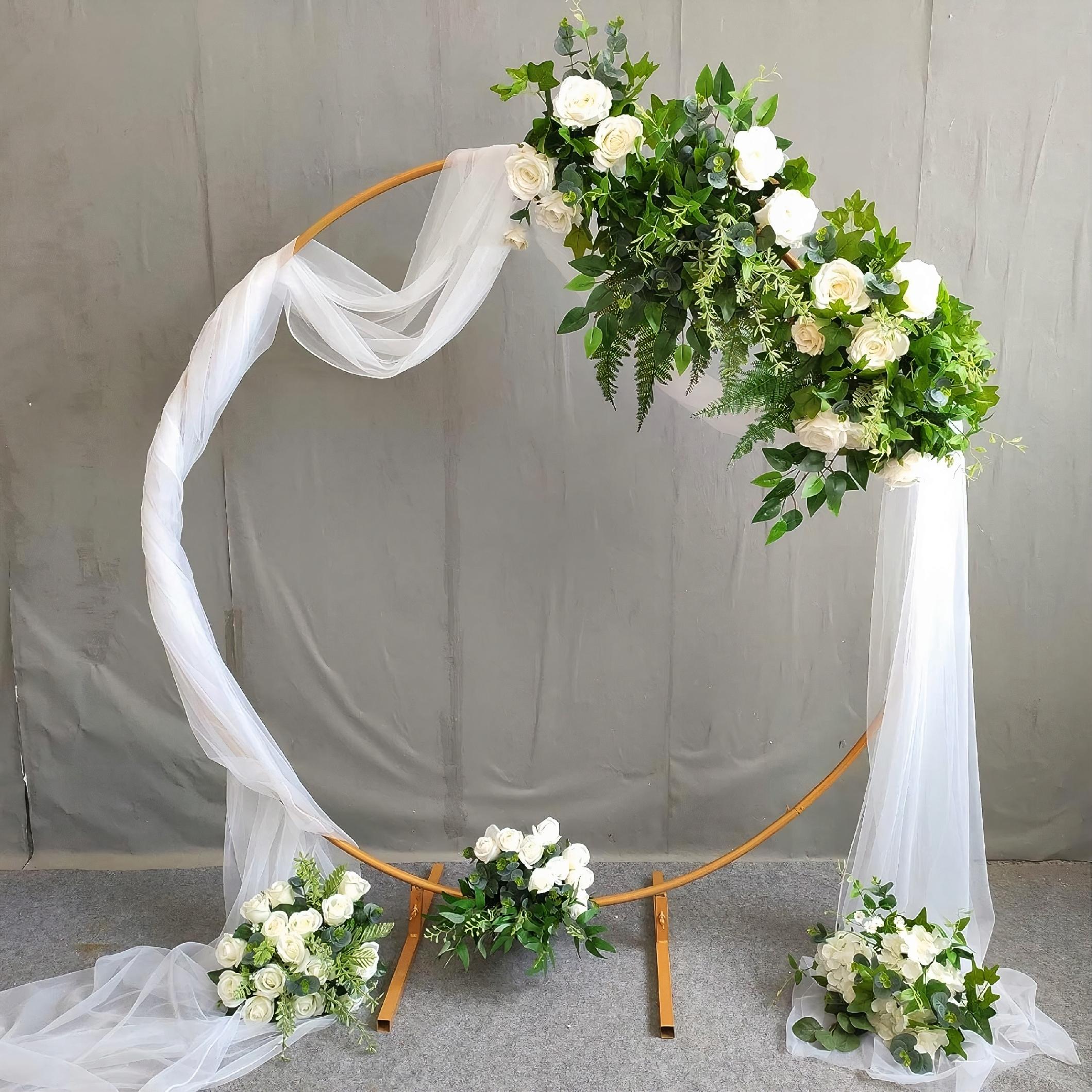 Złote Koło Na Balony Stojak Balonowy Stelaż Metalowy Ścianka Wesele 2,1M