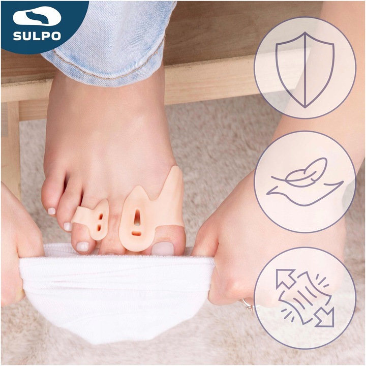 Silikonowy SEPARATOR korygujący HALUKSY na 3 palce KOREKTOR z klinem