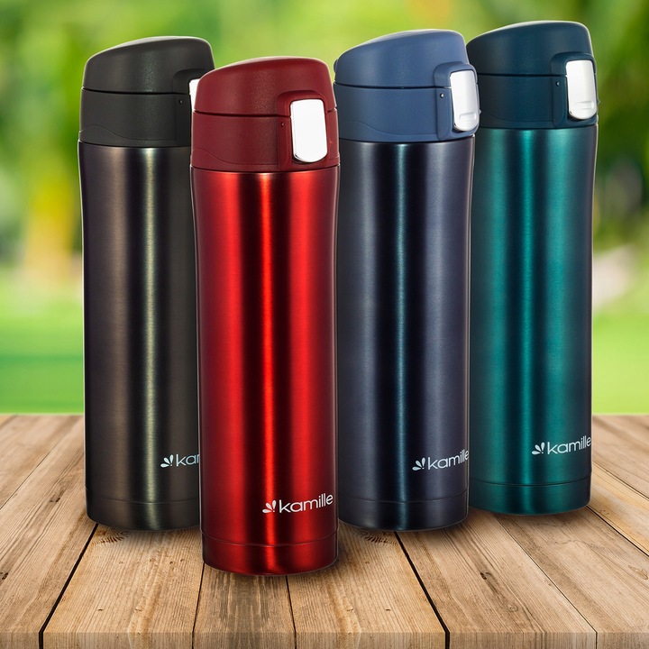 KUBEK TERMICZNY TERMOS STALOWY BUTELKA SZCZELNY pojemny bidon KAMILLE