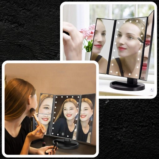 PODŚWIETLANE LUSTERKO DO MAKIJAŻU LED KOSMETYCZNE