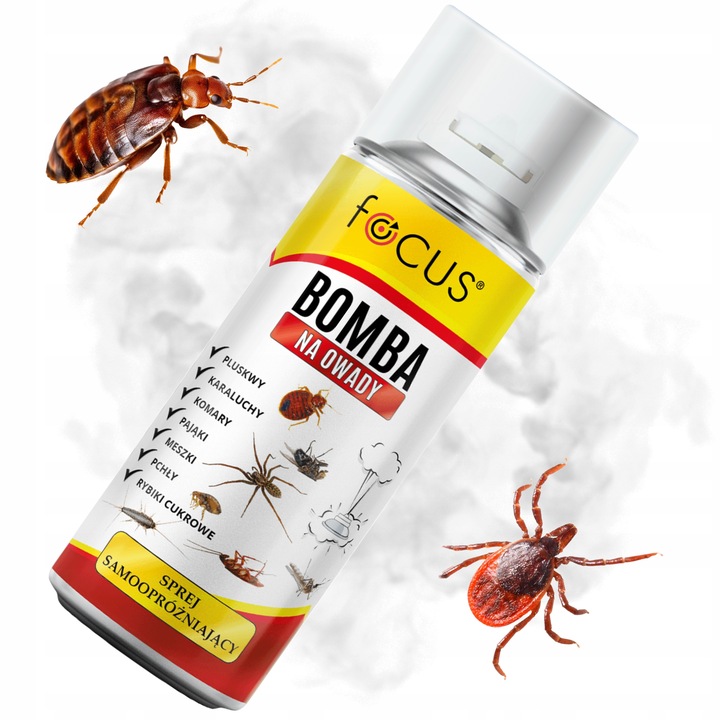 BOMBA NA PLUSKWY MEGA MOCNA DYMNA GRANAT FOGGER ŚRODEK NA OWADY FOCUS
