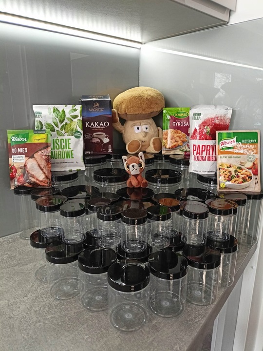 Pojemniki na żywność słoik słoiki do kuchni 1,5L zestaw 10 sztuk + etykiety