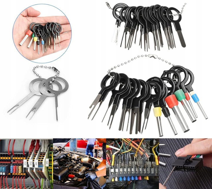 KLUCZE WYJMAKI DO DEMONTAŻU PINÓW KONEKTORÓW RADIA KOSTEK ZESTAW XXL