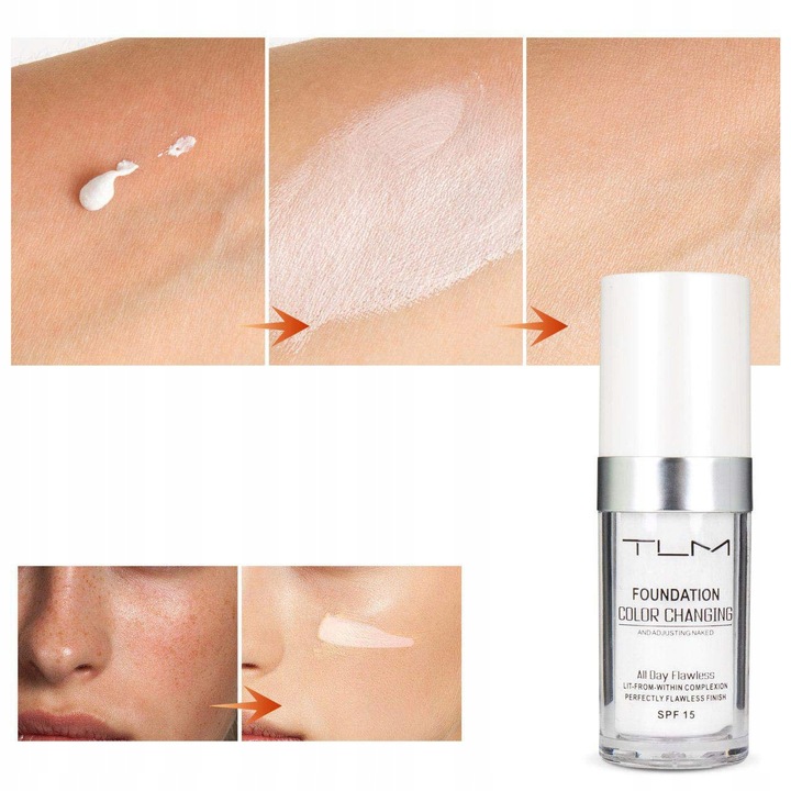 Podkład zmieniający kolor TLM Płynna baza Zmiana makijażu na Twój 30ml