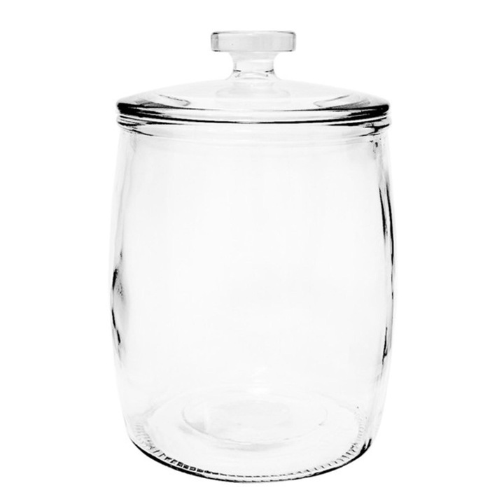 SŁÓJ SZKLANY POJEMNIK 4L SŁOIK NA OGÓRKI KUCHENNY OZDOBNY Z POKRYWĄ CANDY