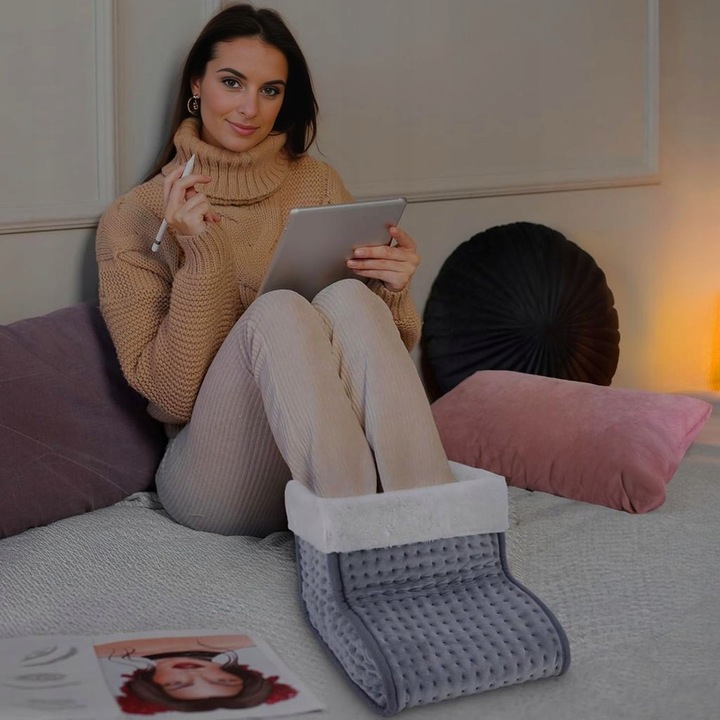 But Elektryczny Grzejący Ogrzewacz Do Stóp Ocieplacz Polarowy + Pilot Led