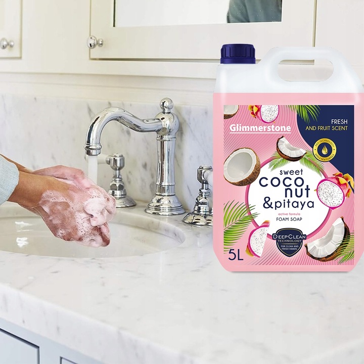 MYDŁO W PIANCE PIANIE ŚWIEŻY KOKOS I PITAJA DO DOZOWNIKÓW SPIENIAJĄCYCH 5L