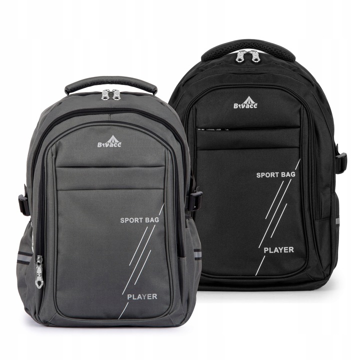 Plecak TORNISTER szkolny młodzieżowy DUŻY czarny 24L Klasy 1-8 Odblaski