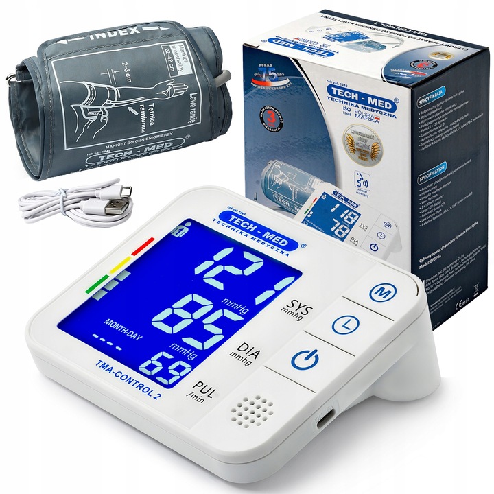 CIŚNIENIOMIERZ NARAMIENNY arytmia MÓWI PO POLSKU automatyczny USB TECH-MED